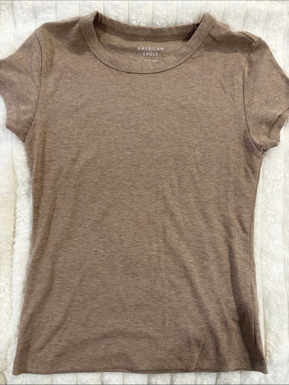 American Eagle Outfitters Brown Crewneck Short Sleeve Tee